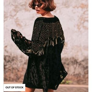 The Kooples black velvet devoré kimono